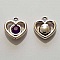 Pendentif en plastique et strass acrylique c&oelig;ur N&deg;01 violet