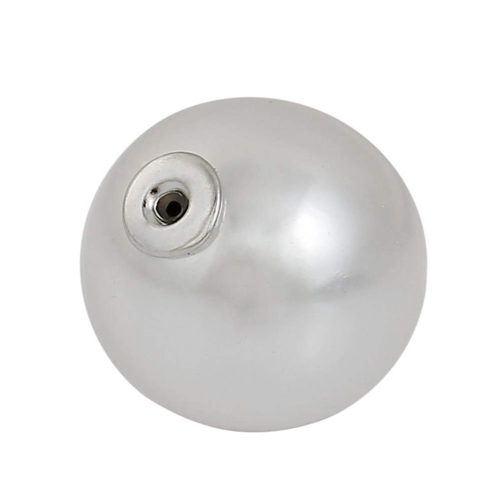 Perle blanche à poussoir 10 mm pour bijoux.