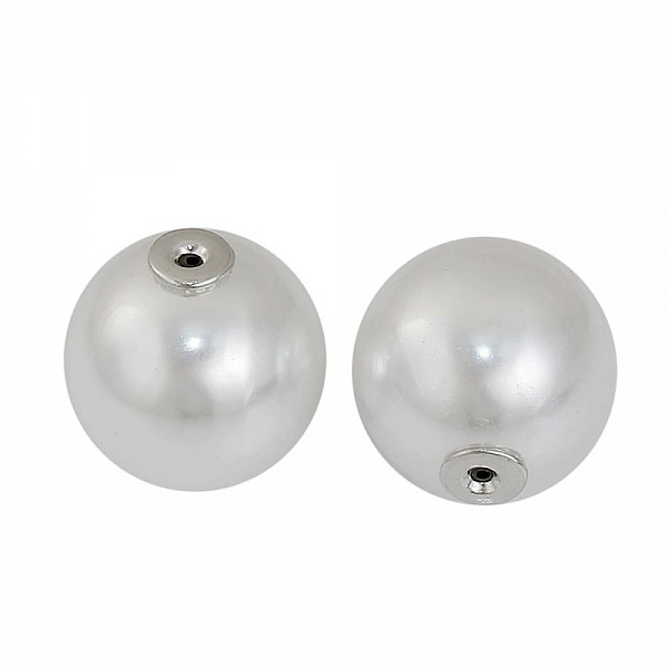 Perle 1 trou poussoir 12 mm Blanc