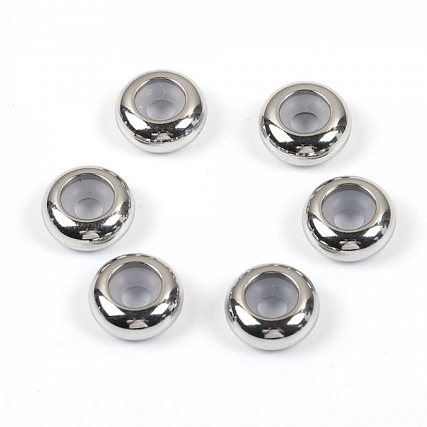 Perle 8 mm Acier Inoxydable (Avec Noyau de Silicone Ajustable).