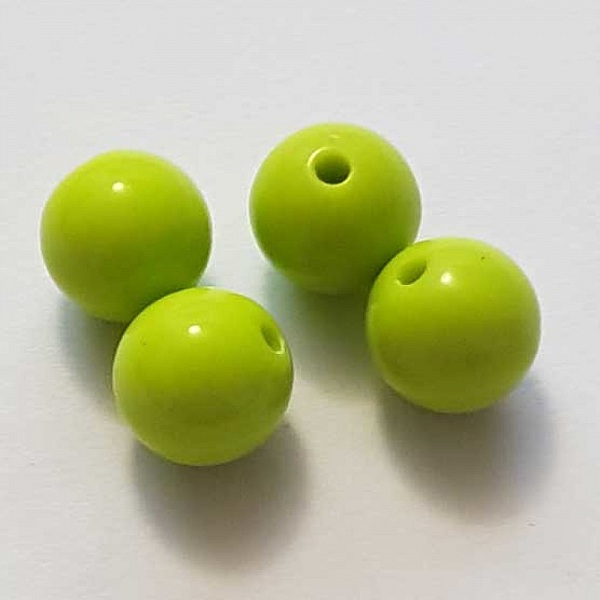Perle Acrylique Ronde 10 mm Vert 01 x 1 Pi&egrave;ce