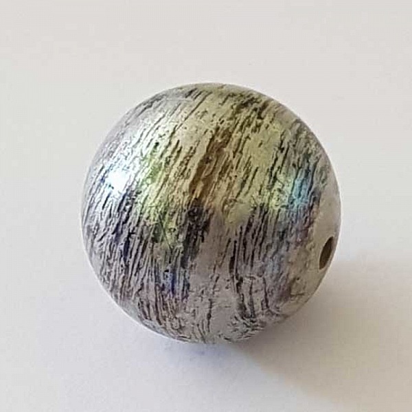 Perle Acrylique Ronde 22 mm Argent&eacute; Gris 03 x 1 Pi&egrave;ce