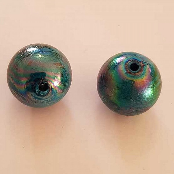 Perle Acrylique Ronde 22 mm Turquoise 03 x 1 Pi&egrave;ce