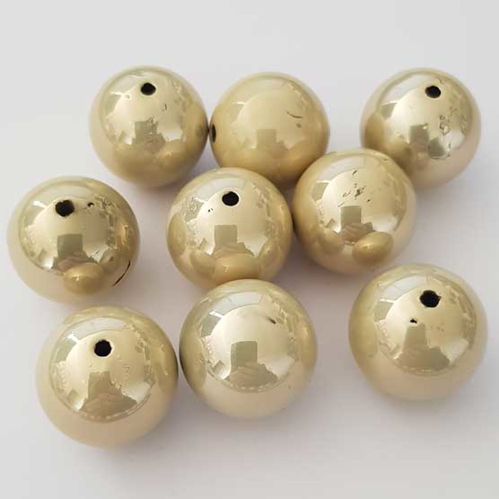 Perle Acrylique Ronde 24 mm Beige Brillante 01 x 1 Pi&egrave;ce