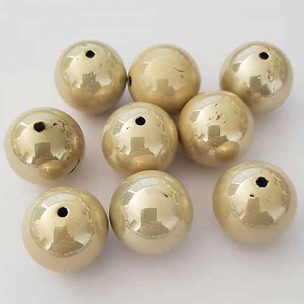 Perle Acrylique Ronde 24 mm Beige Brillante 01 x 1 Pi&egrave;ce