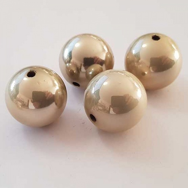 Perle Acrylique Ronde 24 mm Beige Brillante 02 x 1 Pi&egrave;ce