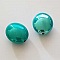 Perle Brillante Ovale Plate Turquoise 23 mm
