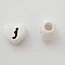 Perle C&oelig;ur Lettre J Blanc Noir 11mm