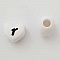 Perle C&oelig;ur Lettre R Blanc Noir 11mm