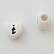 Perle C&oelig;ur Lettre T Blanc Noir 11mm
