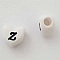 Perle C&oelig;ur Lettre Z Blanc Noir 11mm