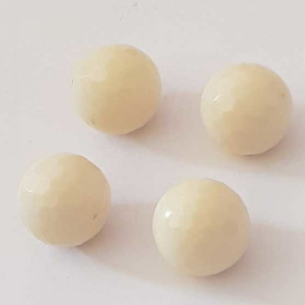 Perle C&eacute;ramique Ronde 16 mm Blanc Cass&eacute; 01 x 1 Pi&egrave;ce