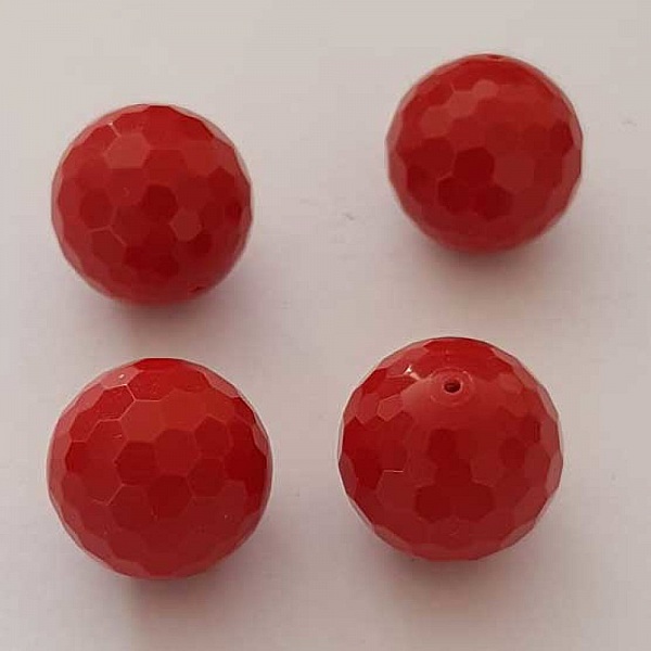 Perle C&eacute;ramique Ronde 16 mm Rouge 01 x 1 Pi&egrave;ce