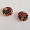 Perles galets en verre fantaisie avec motifs de fleurs.