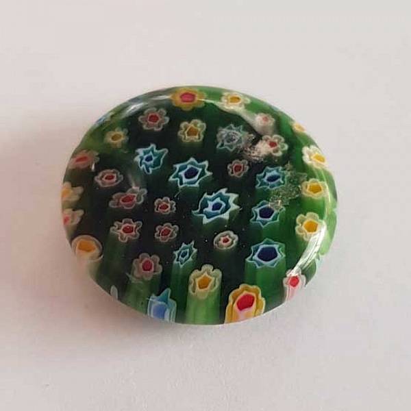 Perle Galet en Verre Fantaisie Fleur 25 mm N&deg;02