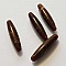 Perle Longue Ovale Marbr&eacute; Marron 32 mm