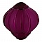 Perle Lucite Forme Lampion Stri&eacute;e Aubergine