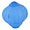Perle Lucite Forme Lampion Stri&eacute;e Bleu Roi