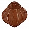 Perle Lucite Forme Lampion Stri&eacute;e Chocolat
