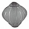 Perle Lucite Forme Lampion Stri&eacute;e Gris