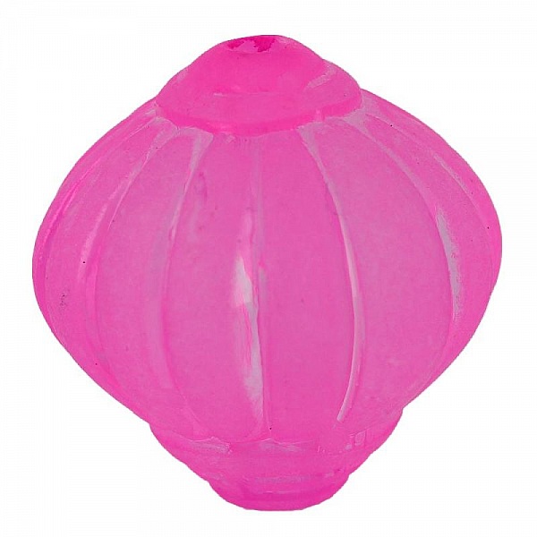 Perle Lucite Forme Lampion Stri&eacute;e Rose Clair