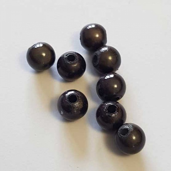 Perle Magique Ronde 14 mm Gris Fum&eacute; x 2