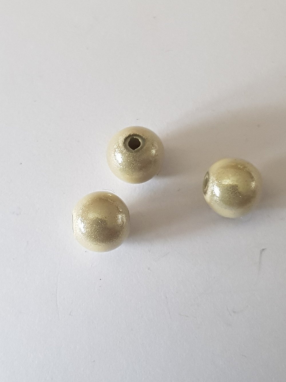 Perle Magique Ronde 14 mm Cr&egrave;me x 2