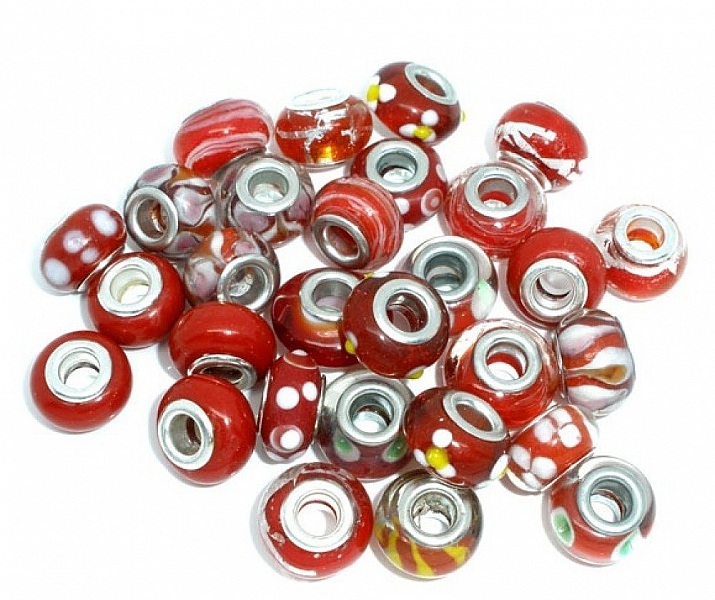 Perle N&deg;0000 Lot de 100 mix Rouge