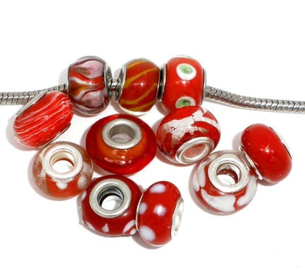 Perle N&deg;0000 Lot de 100 mix Rouge