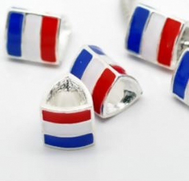 Perle N&deg;0001 Drapeau Email Tricolore Compatible