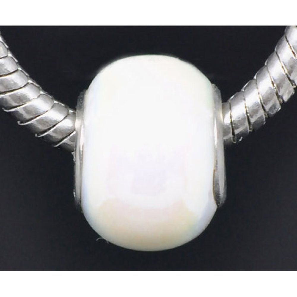 Perle N&deg;0052 Blanc AB compatible europ&eacute;en