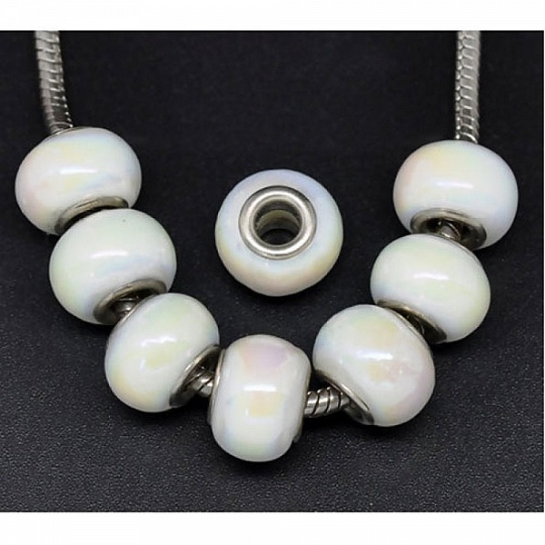 Perle N&deg;0052 Blanc AB compatible europ&eacute;en