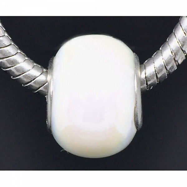 Perle N&deg;0052 Blanc AB compatible europ&eacute;en