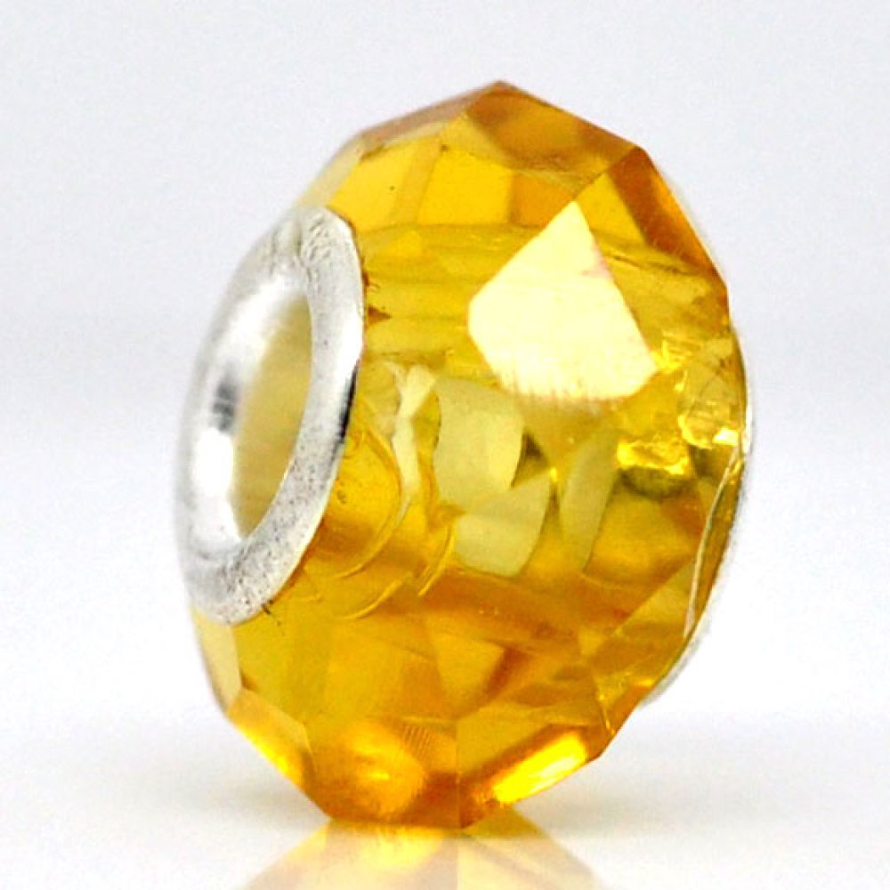 Perle N&deg;0071 jaune dor&eacute; compatible europ&eacute;en