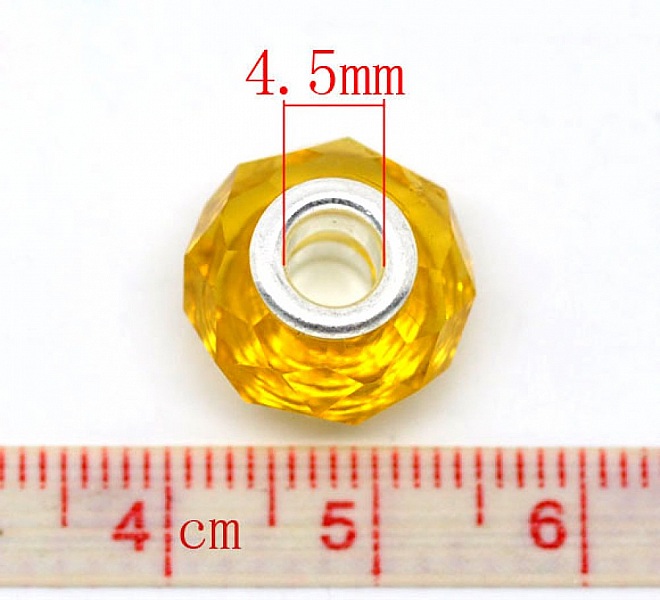 Perle N&deg;0071 jaune dor&eacute; compatible europ&eacute;en