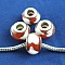 Perle N&deg;0096 compatible Europ&eacute;en rouge et blanc