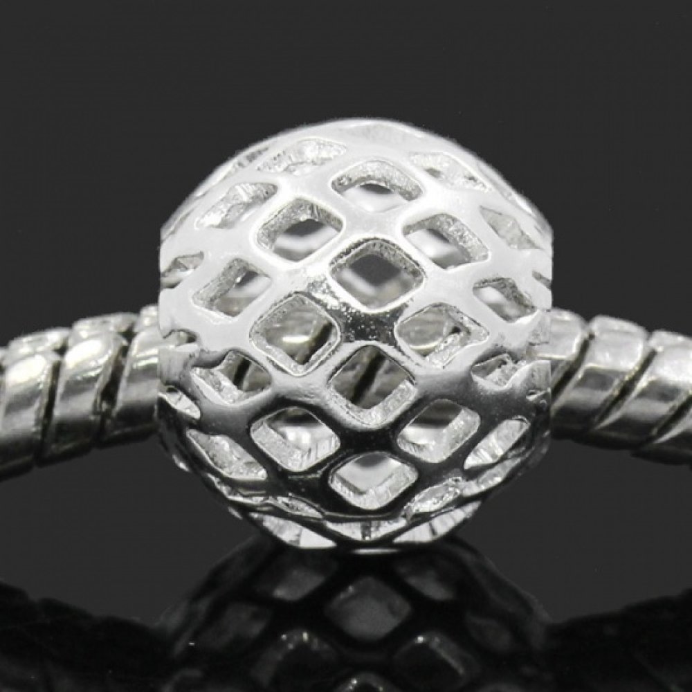 Perle N&deg;0175 compatible Europ&eacute;en Argent