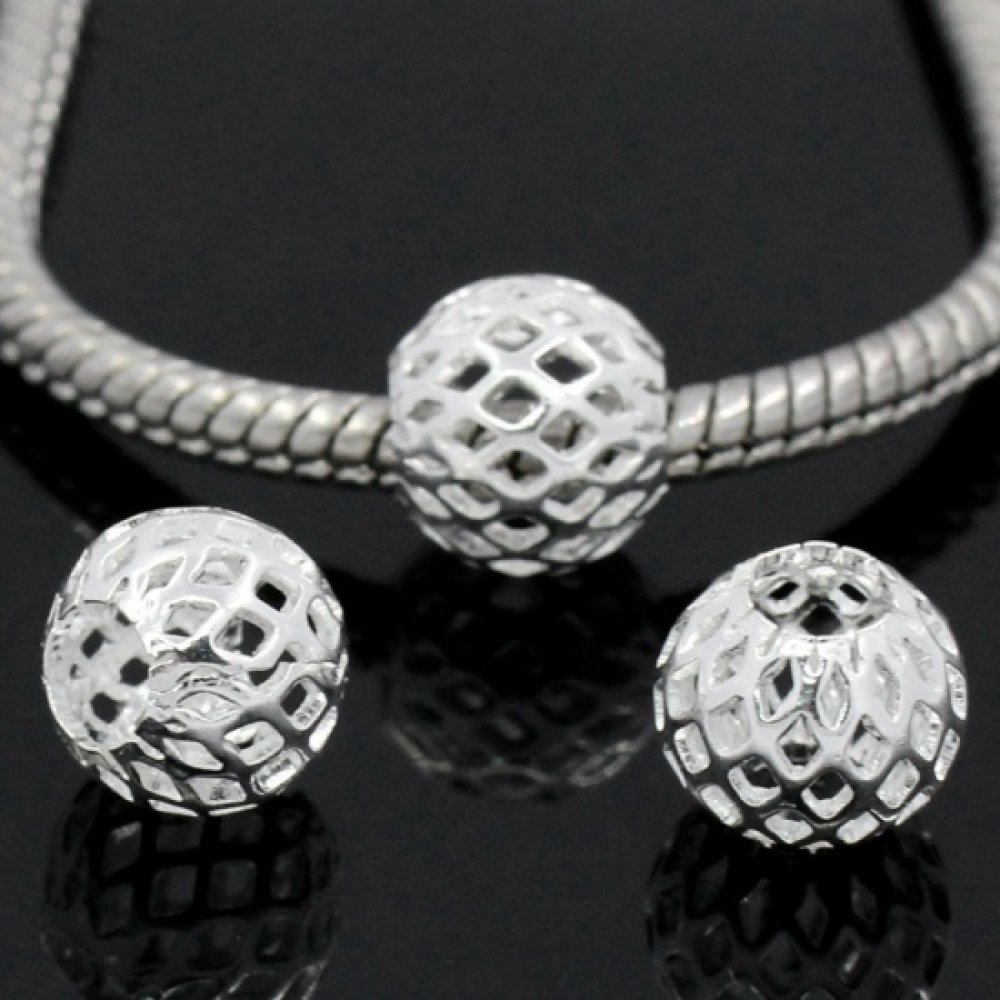 Perle N&deg;0175 compatible Europ&eacute;en Argent