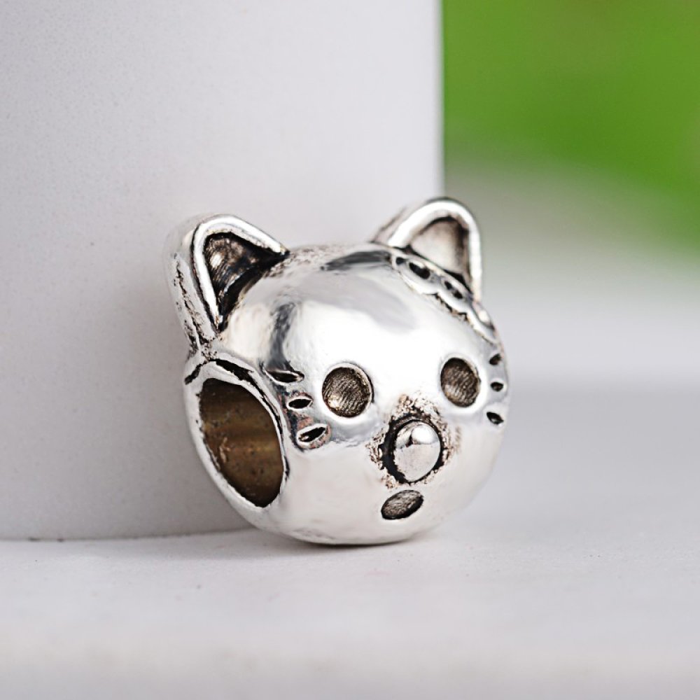 Perle N&deg;1016 Animal Chat Argent