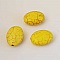 Perle Ovale Craquel&eacute; Jaune 17 mm N&deg;01
