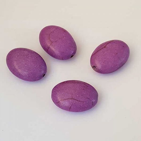 Perle Ovale Craquel&eacute; Mauve 17 mm N&deg;01