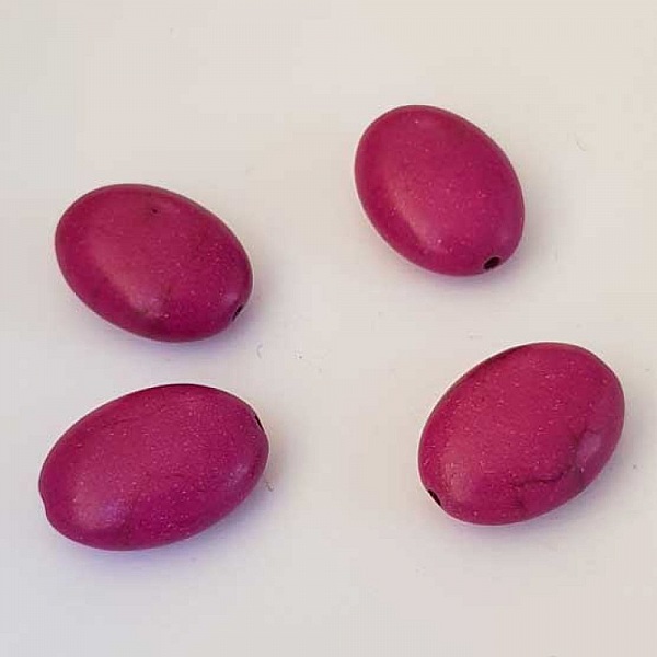 Perle Ovale Craquel&eacute; Mauve Fonc&eacute; 17 mm N&deg;01