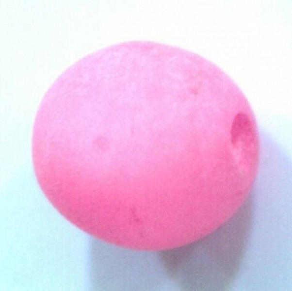 Perle Polaris Mat Ronde 14 mm Rose 01 x 1 Pi&egrave;ce
