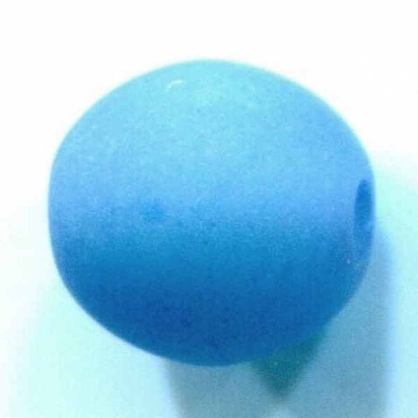 Perle Polaris Mat Ronde 16 mm Capri Blue 01 x 1 Pi&egrave;ce