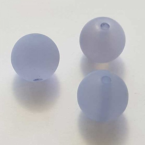 Perle Polaris Mat Ronde 18 mm Bleu Mauve 01 x 1 Pi&egrave;ce