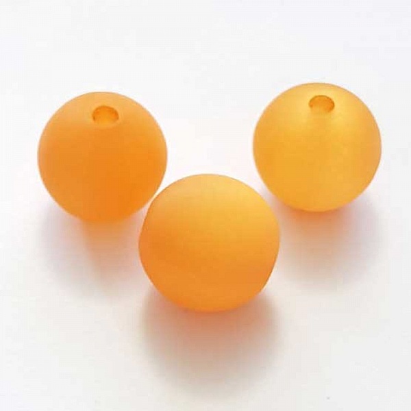 Perle Polaris Mat Ronde 18 mm Orange 01 x 1 Pi&egrave;ce