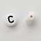 Perle Ronde Lettre C Blanc Noir 7mm