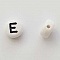 Perle Ronde Lettre E Blanc Noir 7mm