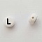 Perle Ronde Lettre L Blanc Noir 7mm