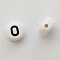 Perle Ronde Lettre O Blanc Noir 7mm